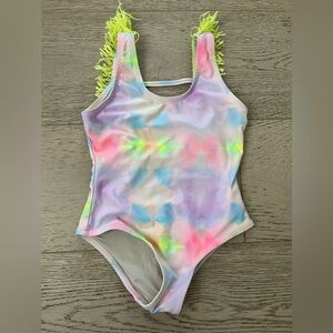 5/$25 🌺 🌴 ❤️ Shade critters fringe tie dye neon swimsuit